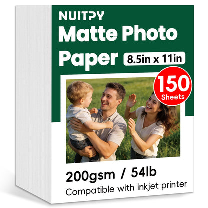 150 Sheets Glossy Photo Paper, 8.5in x 11in, 200GSM / 54lb
