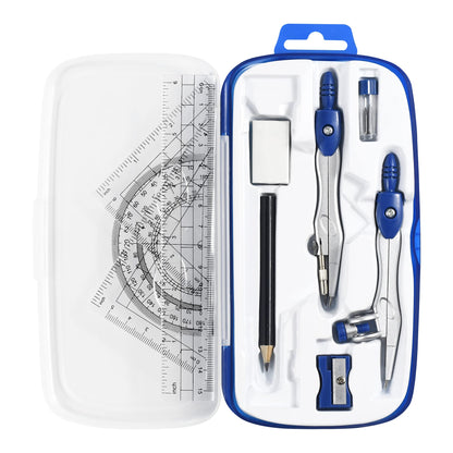 Unjoo Math Geometry Kit Sets 10 Piece Student Supplies, Compass Set, Black