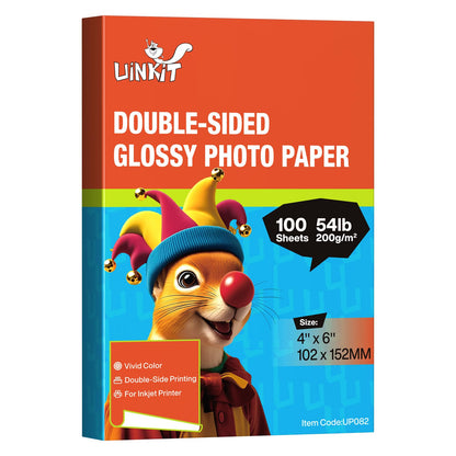 Uinkit Double-Sided Glossy Inkjet Photo Paper 8.5x11, 200 Sheets, 200gsm