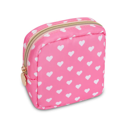 UIXIZQ Waterproof Small Pencil Case Makeup Bag for Purse,Cute Pencil Pouch Preppy Nylon Makeup Brush Holder with Zipper,Girls Portable Storage Case Small Pen Bag for Office(Slim-Black)