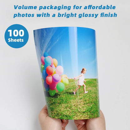 Uinkit 62lb Thick Glossy Inkjet Photo Paper, 8.5x11, 100 Sheets, 230gsm