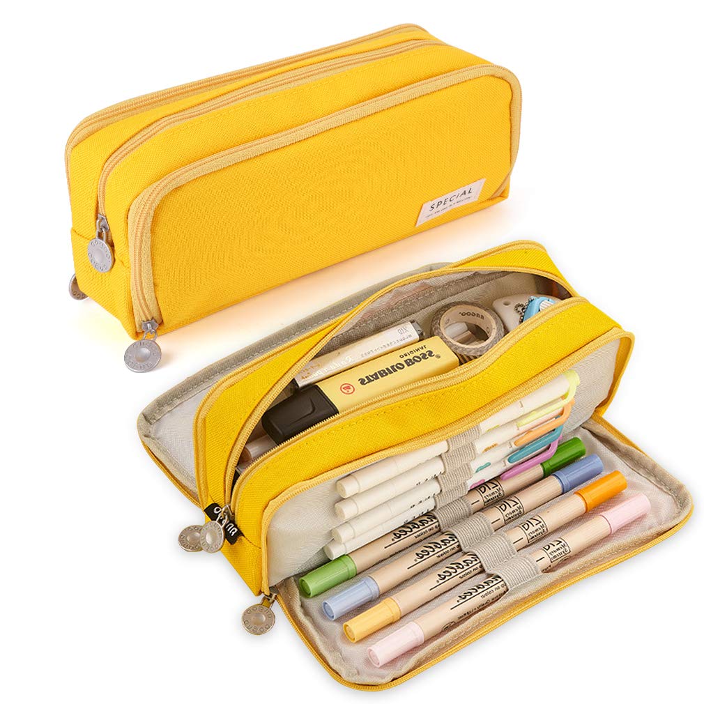 iSuperb Large Pencil Case 3 Compartments Pencil Pouch Big Capacity Pencil Bag for Kids Teen Girls Boys Student School Supplies Oxford Organizer Pen Bag Cosmetic Makeup Pouch