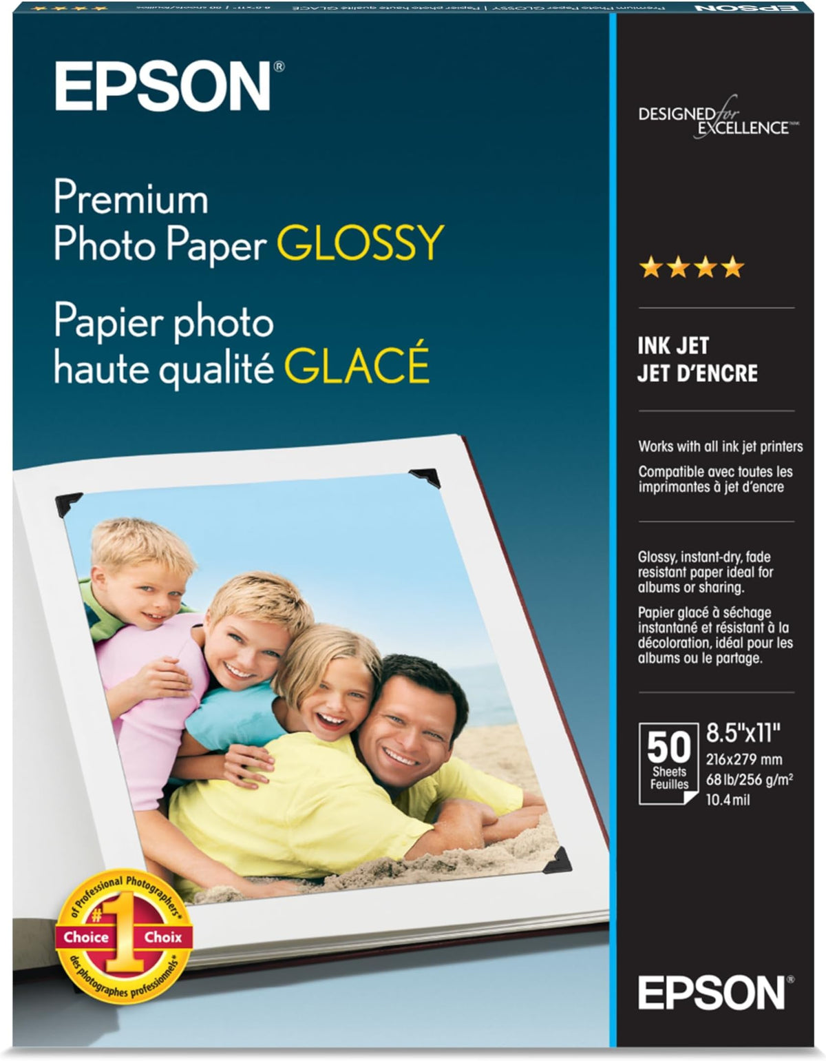 Epson Premium Photo Paper Glossy 8.5x11 50 sheets S041667