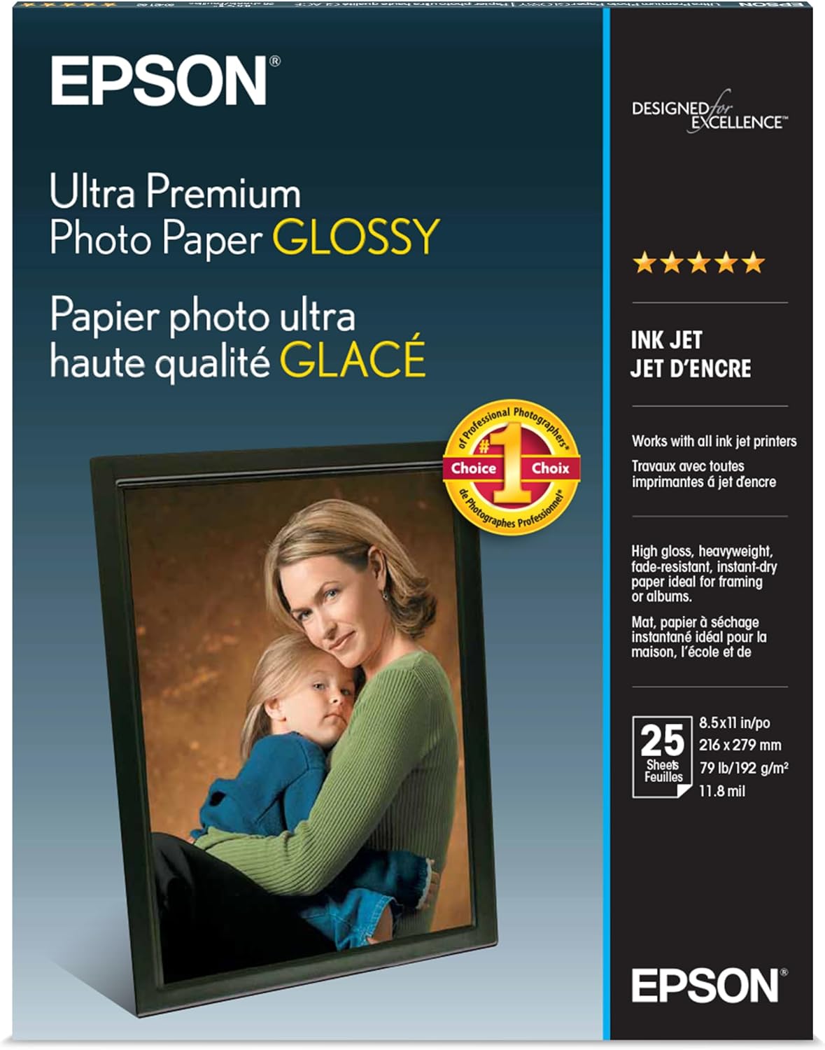 Epson Ultra premium Photo Paper Letter Size 8.5x11 25 sheets S042182