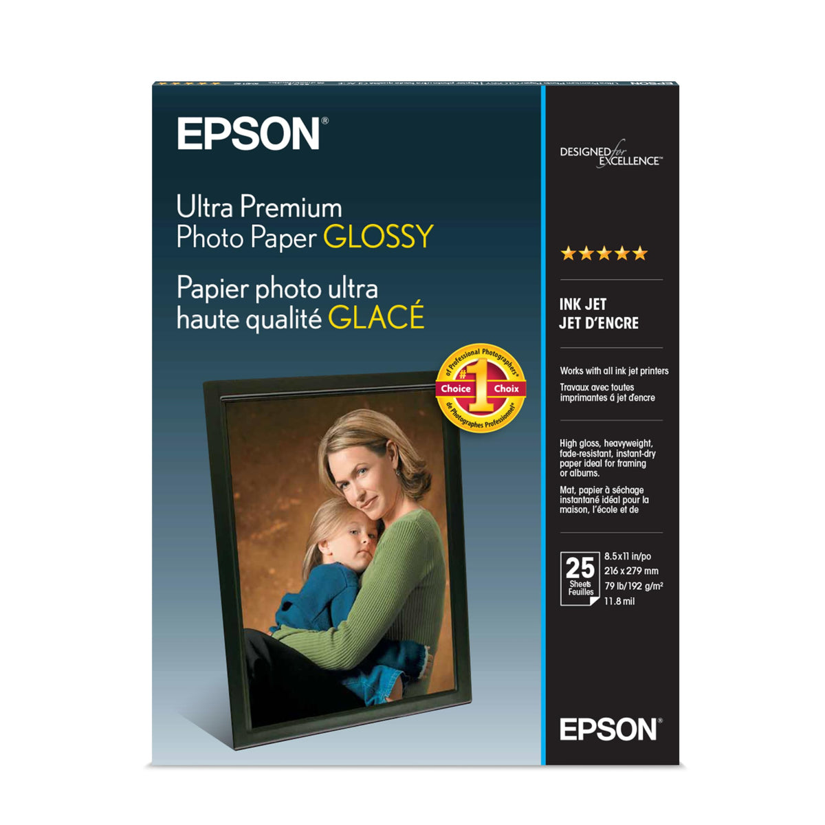 Epson Ultra premium Photo Paper Letter Size 8.5x11 25 sheets S042182