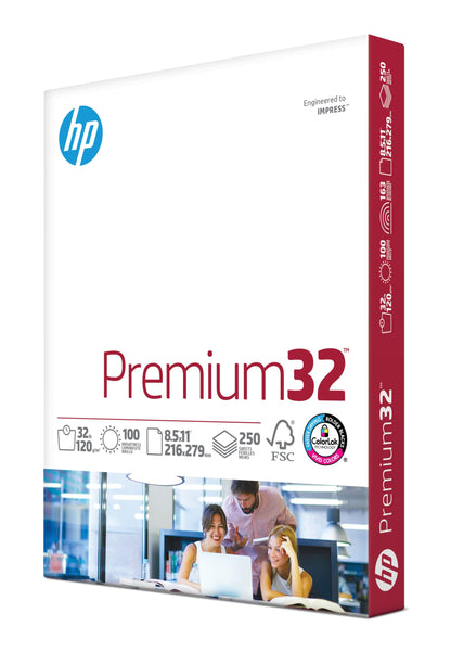 HP Printer Paper |8.5x11 Paper | Premium 32 lb | 1 Ream - 250 Sheets | 100 Bright | Made in USA – FSC Certified | 113500R