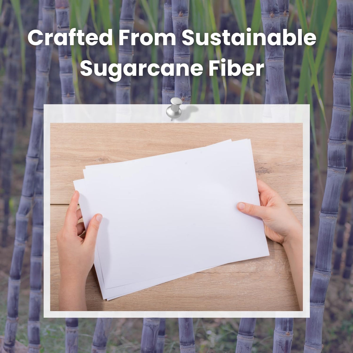 Sugarcane Fiber Copy Printer Paper - Size 8.5” x 11”, 20lb, Multipurpose, 92 Bright White Paper, Sustainable Solution, Ideal for All Office & Photocopy Printers & Designs (3 Reams - 1500 Sheets)