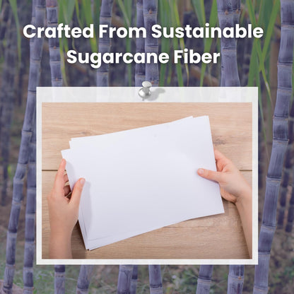 Sugarcane Fiber Copy Printer Paper - Size 8.5” x 11”, 20lb, Multipurpose, 92 Bright White Paper, Sustainable Solution, Ideal for All Office & Photocopy Printers & Designs (3 Reams - 1500 Sheets)
