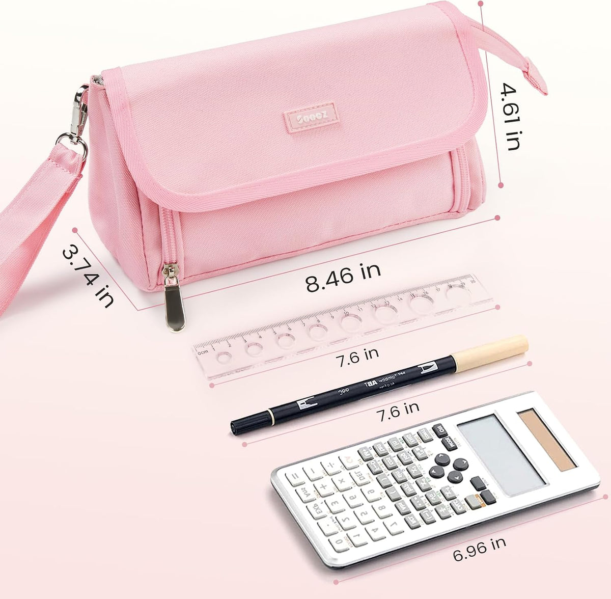 Sooez Super Large Pencil Case, Big Capacity Pencil Bag with 3 Compartments