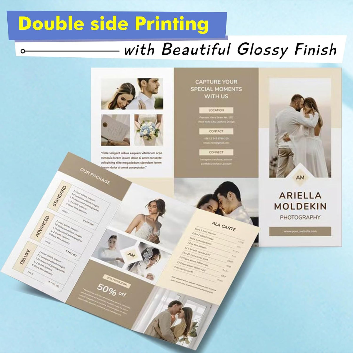 Koala Double sided Thick Glossy Photo Paper 8.5x11 Inch 80LB 100 Sheets