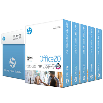 HP Printer Paper | 8.5 x 11 Paper | Office 20 lb | 3 Ream Case - 1500 Sheets | 92 Bright | Made in USA - FSC Certified | 112090C, White