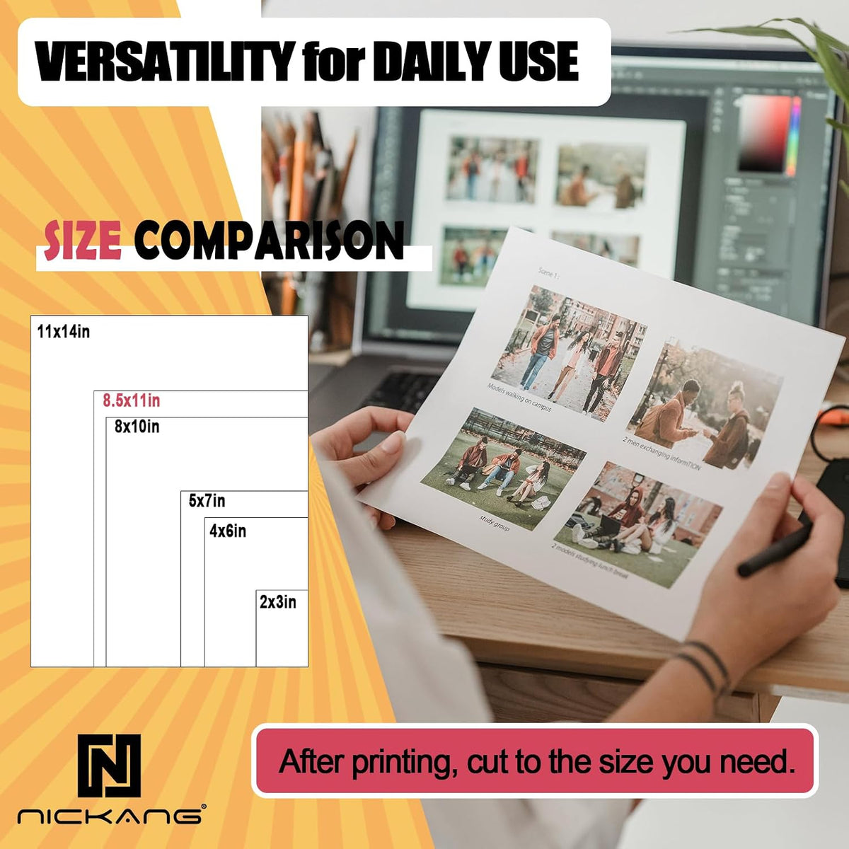 Inkjet Glossy Photo Paper 8.5x11, Letter Size, 200GSM – 100 Sheets