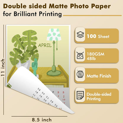 Koala Double Sided Matte Photo Paper 8.5X11 Inch 48LB 100 Sheets