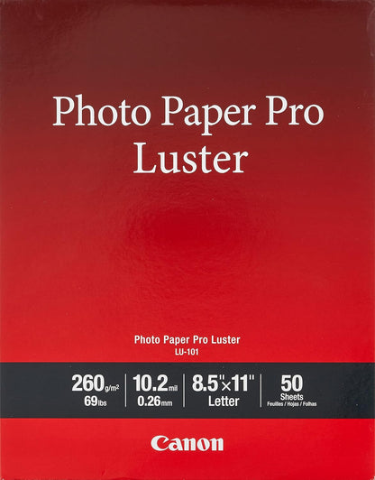 Canon (50) Luster Photo Paper Letter, 50 Sheets (LU-101 LTR)