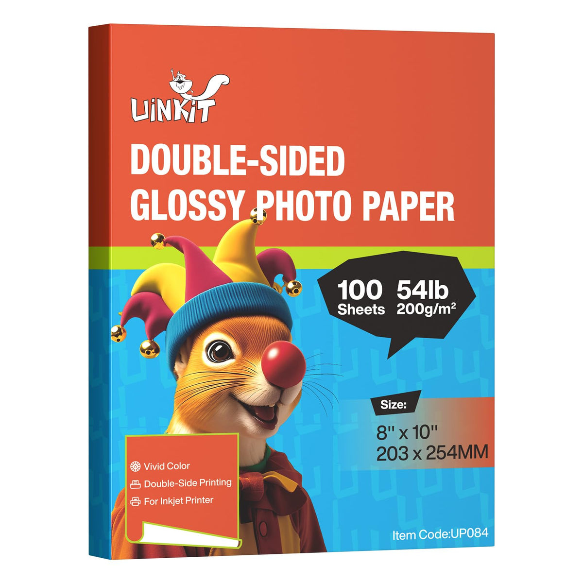 Uinkit Double-Sided Glossy Inkjet Photo Paper 8.5x11, 200 Sheets, 200gsm