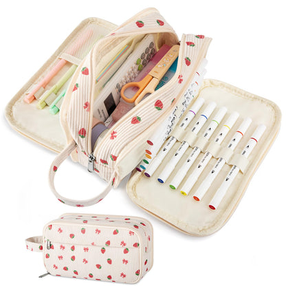 Cute Big Pencil Case Pouch Bag Strawberry for Teen Girls Boy Gift