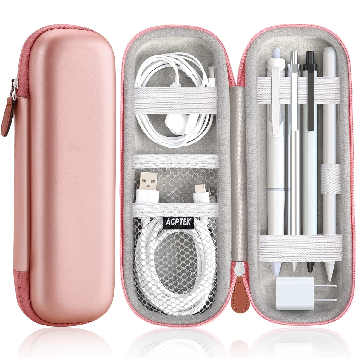 AGPTEK Case Holder for Apple Pencil, Slim PU Hard Leather Carrying Pouch
