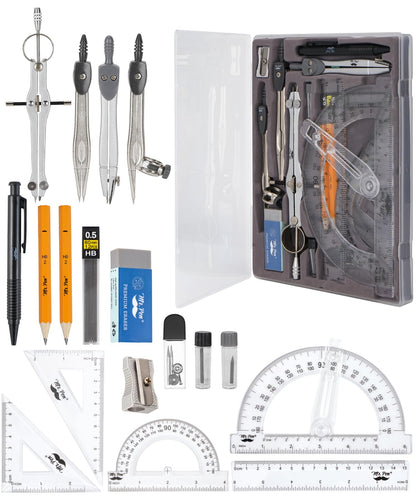 Mr. Pen- Geometry Set, 15 Piece Set with 6 Inch Swing Arm Protractor