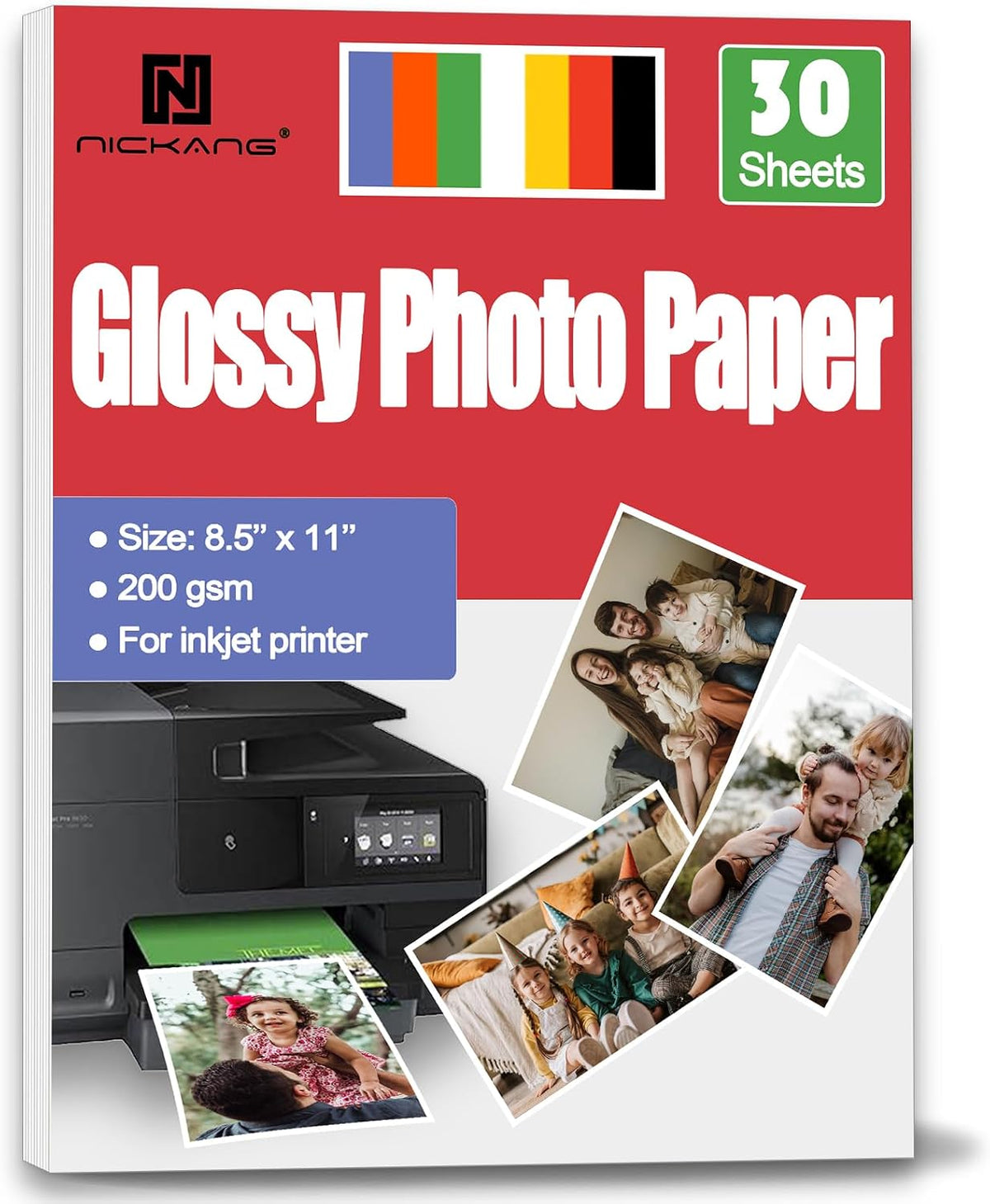Glossy Photo Paper 8.5x11, 53LB/200GSM, Letter Size – 30 Sheets