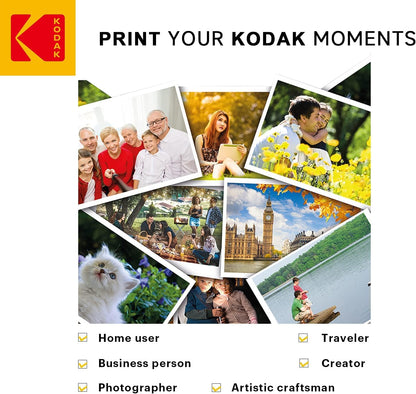 KODAK Picture Paper Vivid 8.5"x11", 25 count, 66lb-230g/m2 weight, 11.9 mil thickness, Vivid color picture paper