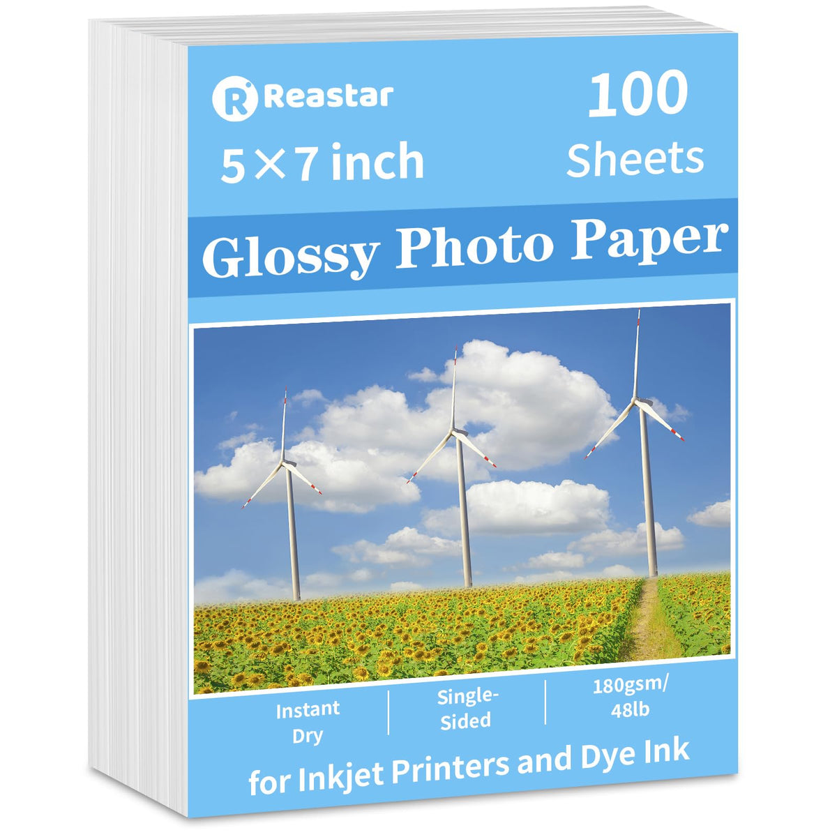 Reastar Glossy Photo Paper 8.5 × 11, 36 Sheets Inkjet Photo Printer Paper