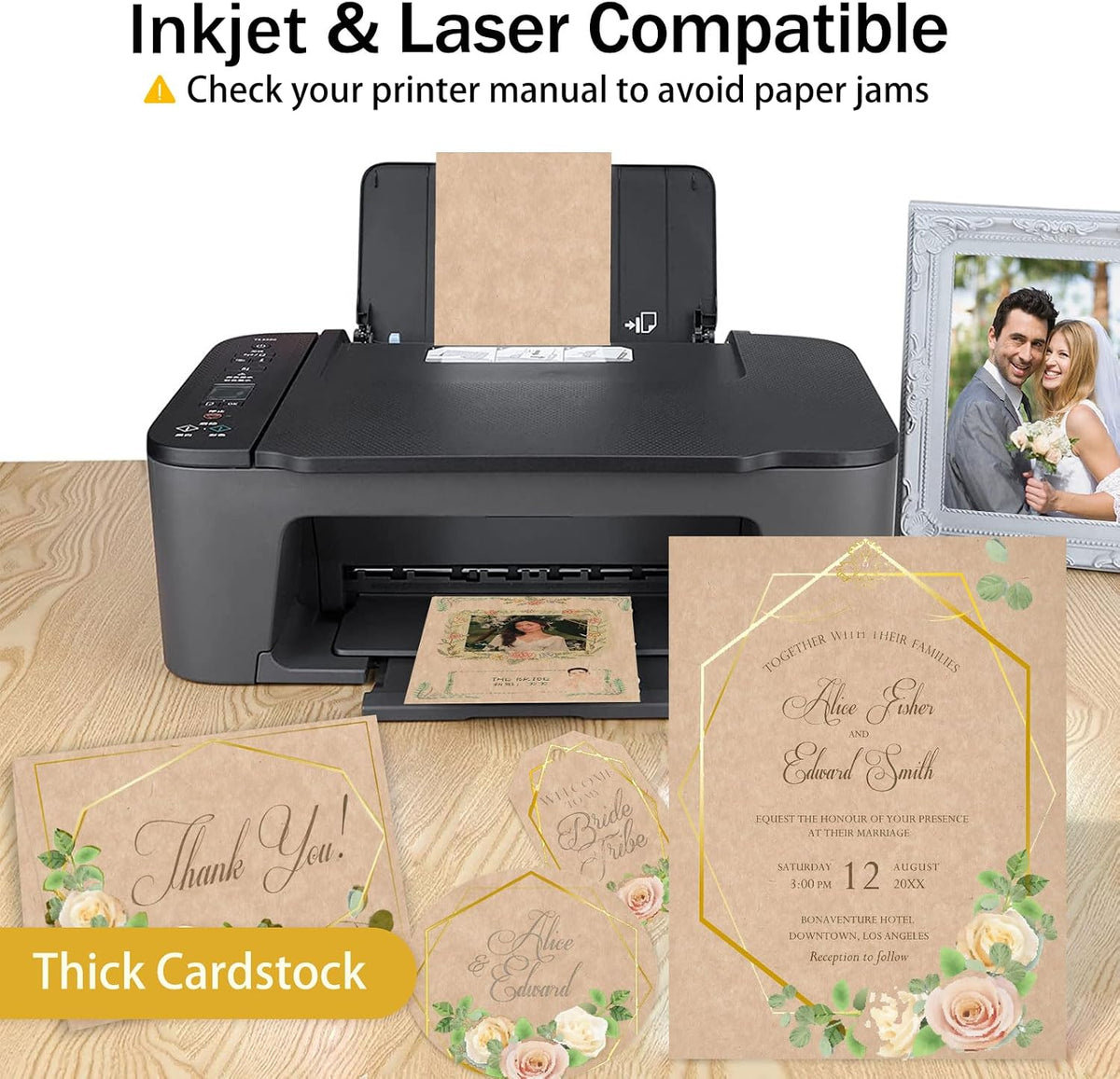 Goefun 90lb 24 Sheets Parchment Cardstock 8.5 x 11 Textured Printer Paper
