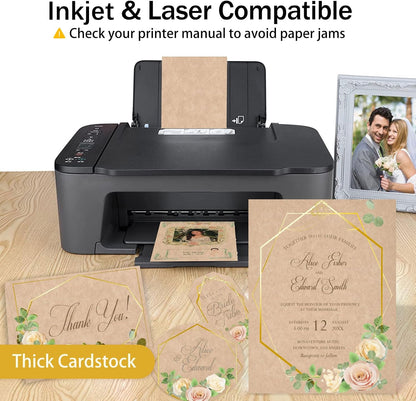 Goefun 90lb 24 Sheets Parchment Cardstock 8.5 x 11 Textured Printer Paper