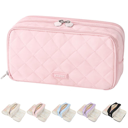 Cute Pencil Case for Girls kids Soft Quilted Pencil Pouch Bag Organizer