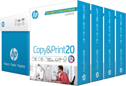 HP Printer Paper | 8.5 x 11 Paper | Copy &Print 20 lb | 1 Ream Case - 500 Sheets| 92 Bright | FSC Certified | 200060