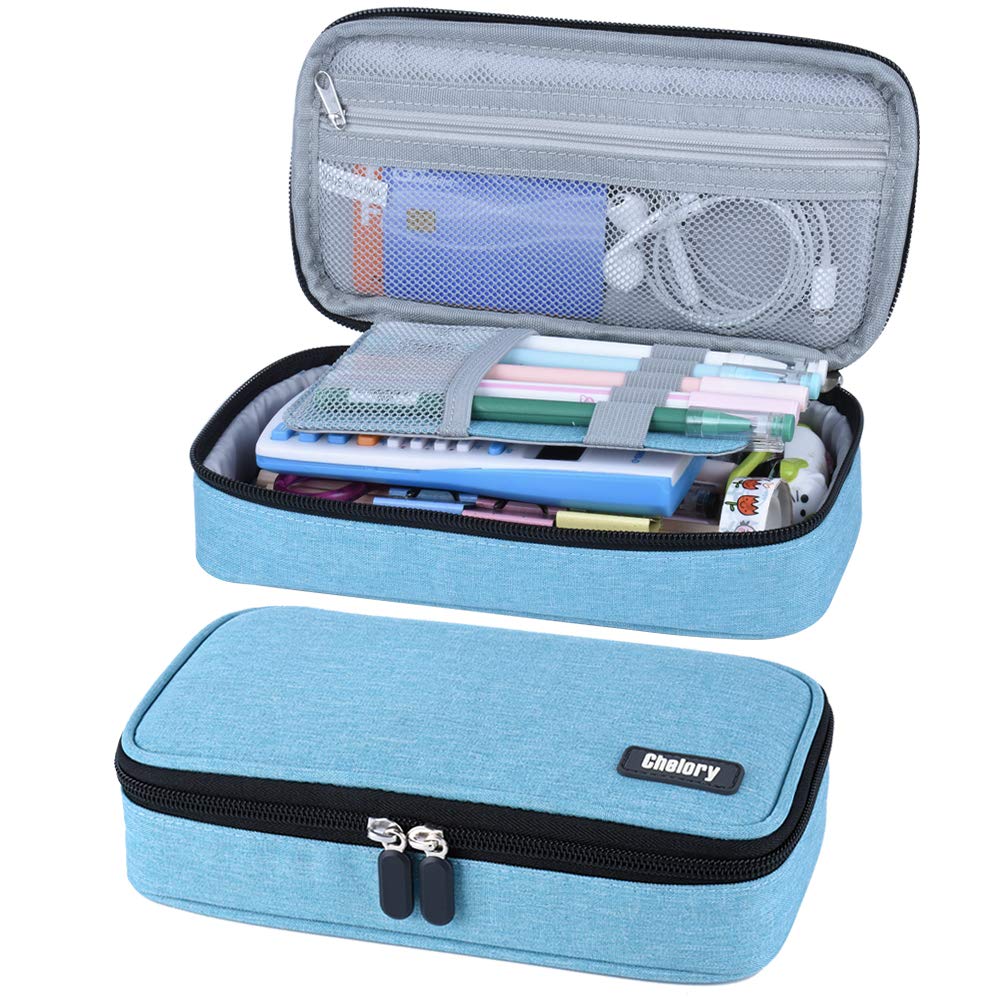 Chelory Big Capacity Pencil Case Large Pencil Bag Pouch Pen Case Pencil Marker Holder Stationery Storage Makeup Bag for Office Supplies Adults