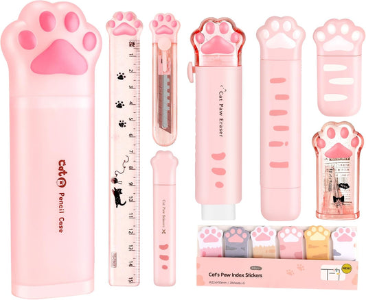 9Pcs Cute School Supplies, Cute Stationery,Includs Pencil Sharpener