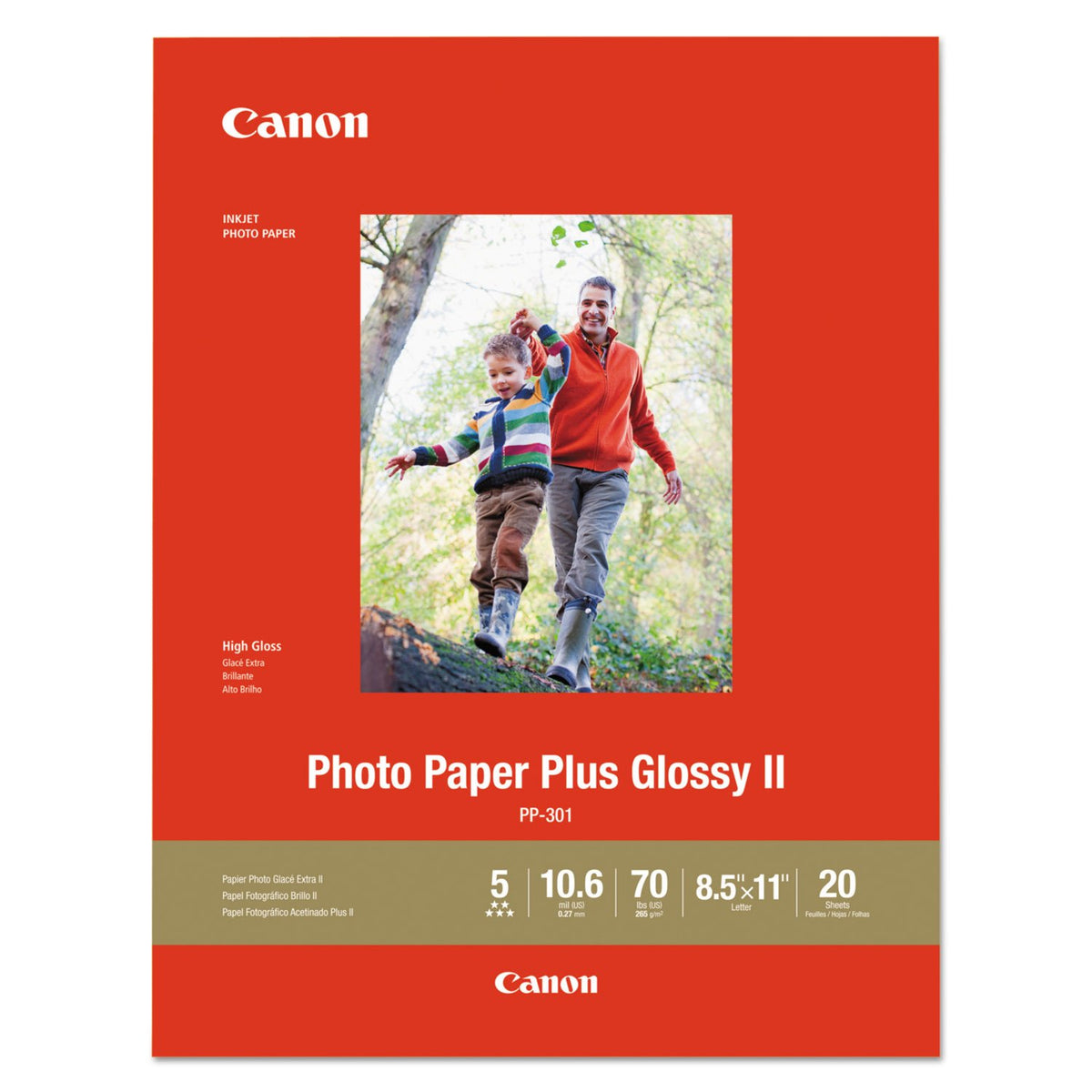 CanonInk 1432C003 Photo Paper Plus Glossy II 8.5" x 11" 20 Sheets