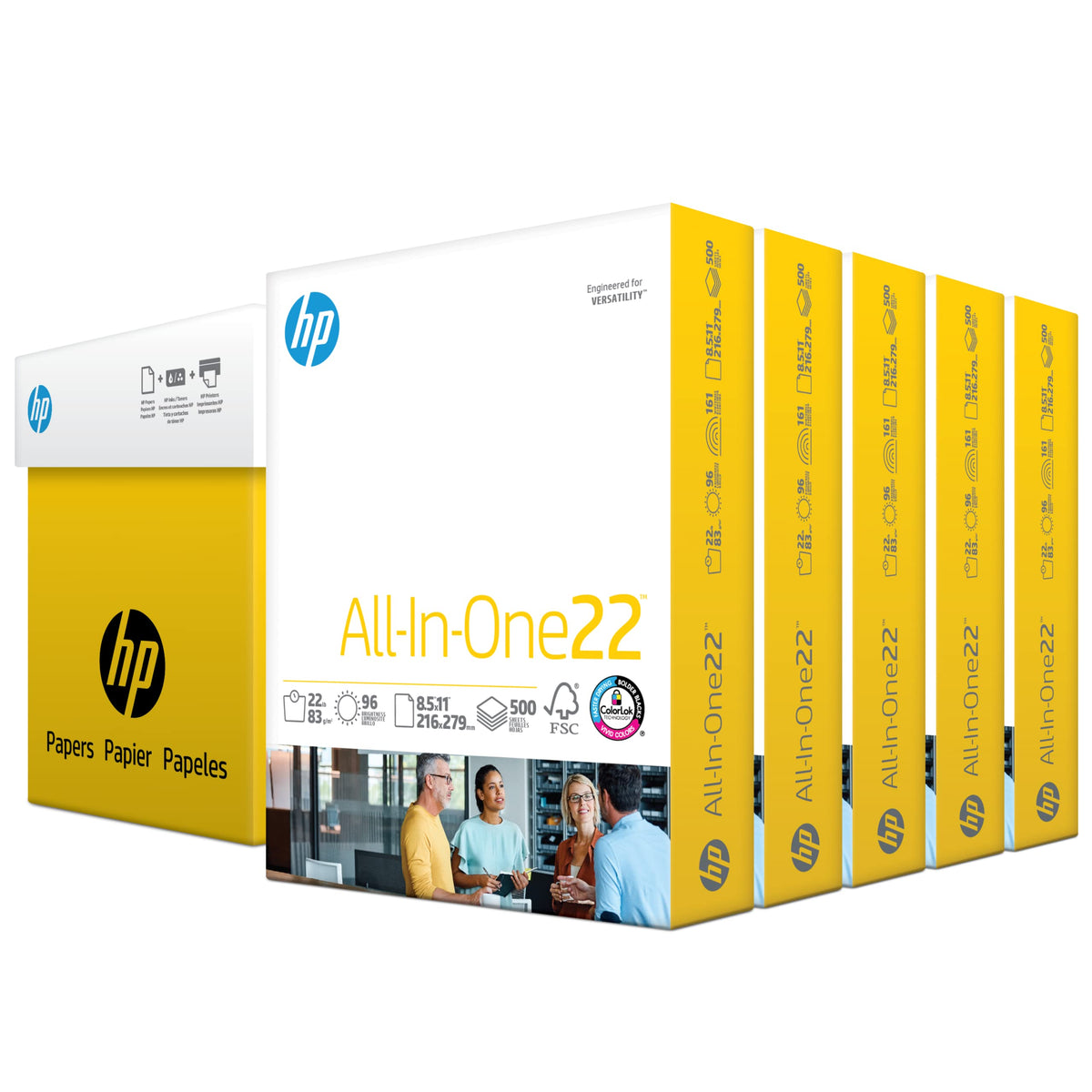 HP Papers | 8.5 x 11 Paper | All In One 22 lb | 1 Mega Ream - 750 Sheets | 96 Bright | Made in USA - FSC Certified | 207750R