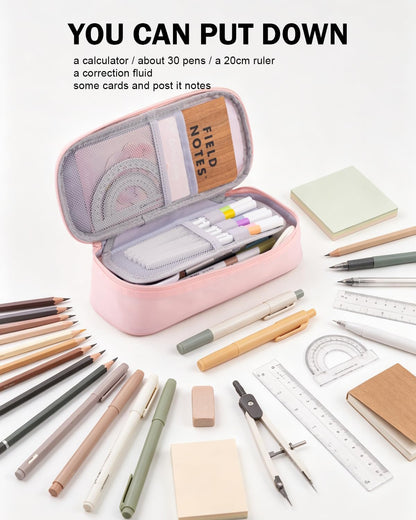 CICIMELON Durable Pencil Case Big Storage Pen Pouch Bag for School Supplies Office College Teen Girls Adults, Pink