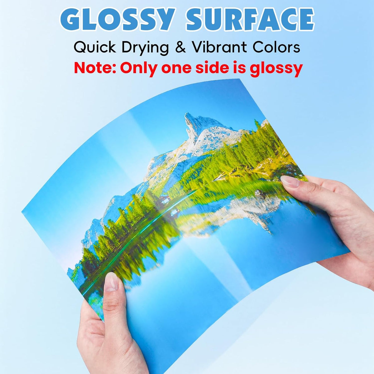 150 Sheets Glossy Photo Paper, 8.5in x 11in, 200GSM / 54lb