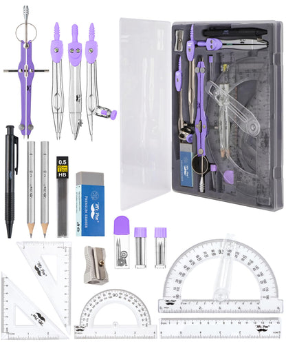 Mr. Pen- Geometry Set, 15 Piece Set with 6 Inch Swing Arm Protractor