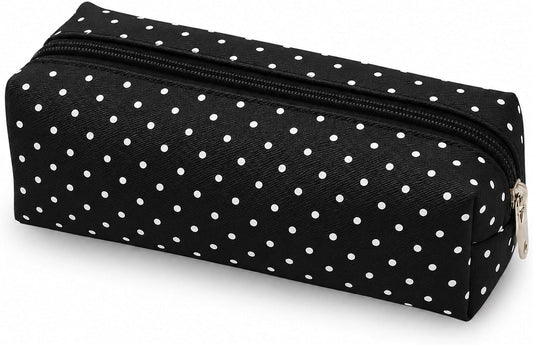 Polka Dot Pencil Case Cute Pencil Pouch for Work(Black)