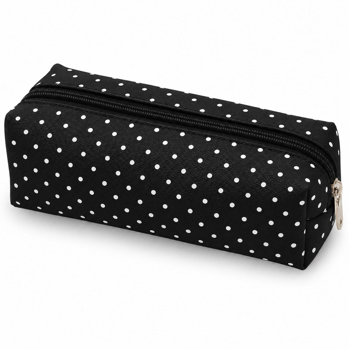 Polka Dot Pencil Case Cute Pencil Pouch for Work(Black)