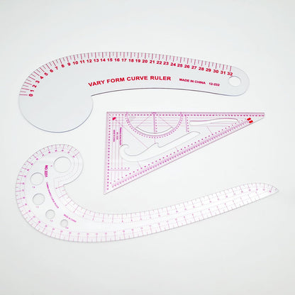 Clear Metric Sewing Rulers,French Curve Sewing Rulers Set,Sewing Tools Supplies for Quilting, Dressmaking, Tailors, Designers, Flexible PVC, 9PCS