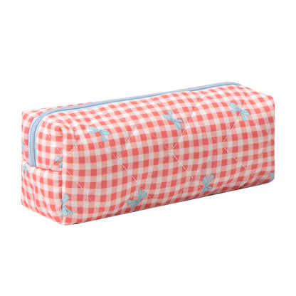 Pencil Case Office College School Storage Bag Pouch Holder Box Organizer Makeup Pouch Cosmetic Bag Aesthetic Cute Pen Case for Girls Boys Kids (Pink floral prints)