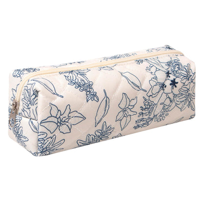 Pencil Case Office College School Storage Bag Pouch Holder Box Organizer Makeup Pouch Cosmetic Bag Aesthetic Cute Pen Case for Girls Boys Kids (Pink floral prints)