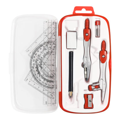 Unjoo Math Geometry Kit Sets 10 Piece Student Supplies, Compass Set, Black
