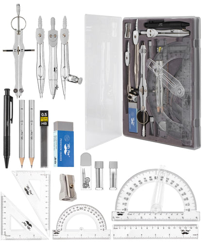 Mr. Pen- Geometry Set, 15 Piece Set with 6 Inch Swing Arm Protractor