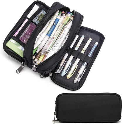 Della Gao Large Pencil Case, Big Capacity Pencil Pouch with 2 Compartments