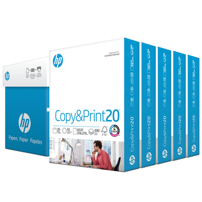 HP Printer Paper | 8.5 x 11 Paper | Copy &Print 20 lb | 1 Ream Case - 500 Sheets| 92 Bright | FSC Certified | 200060