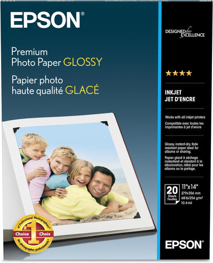Epson Premium Photo Paper Glossy 8.5x11 50 sheets S041667