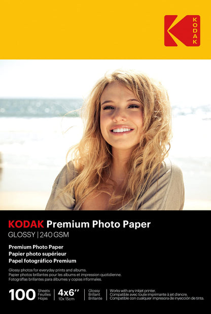 KODAK Picture Paper Vivid 8.5"x11", 25 count, 66lb-230g/m2 weight, 11.9 mil thickness, Vivid color picture paper