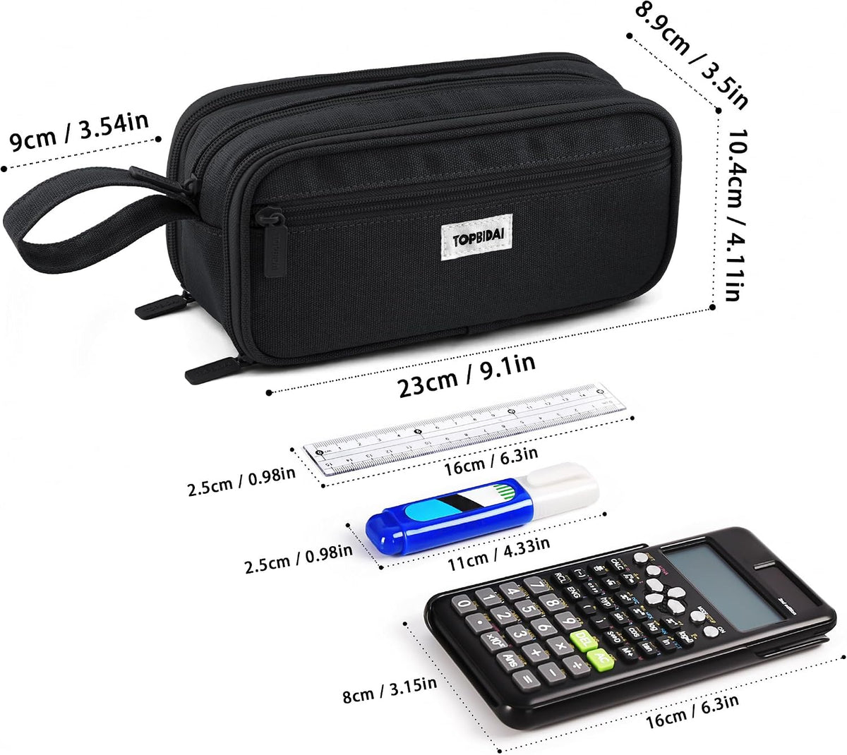 TOPBIDAI Large Pencil Case Pouch for Girls Boy Women Men Adults