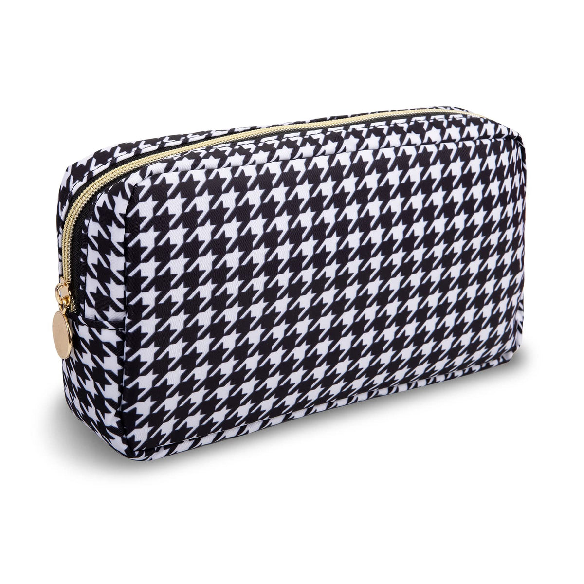 UIXIZQ Waterproof Small Pencil Case Makeup Bag for Purse,Cute Pencil Pouch Preppy Nylon Makeup Brush Holder with Zipper,Girls Portable Storage Case Small Pen Bag for Office(Slim-Black)