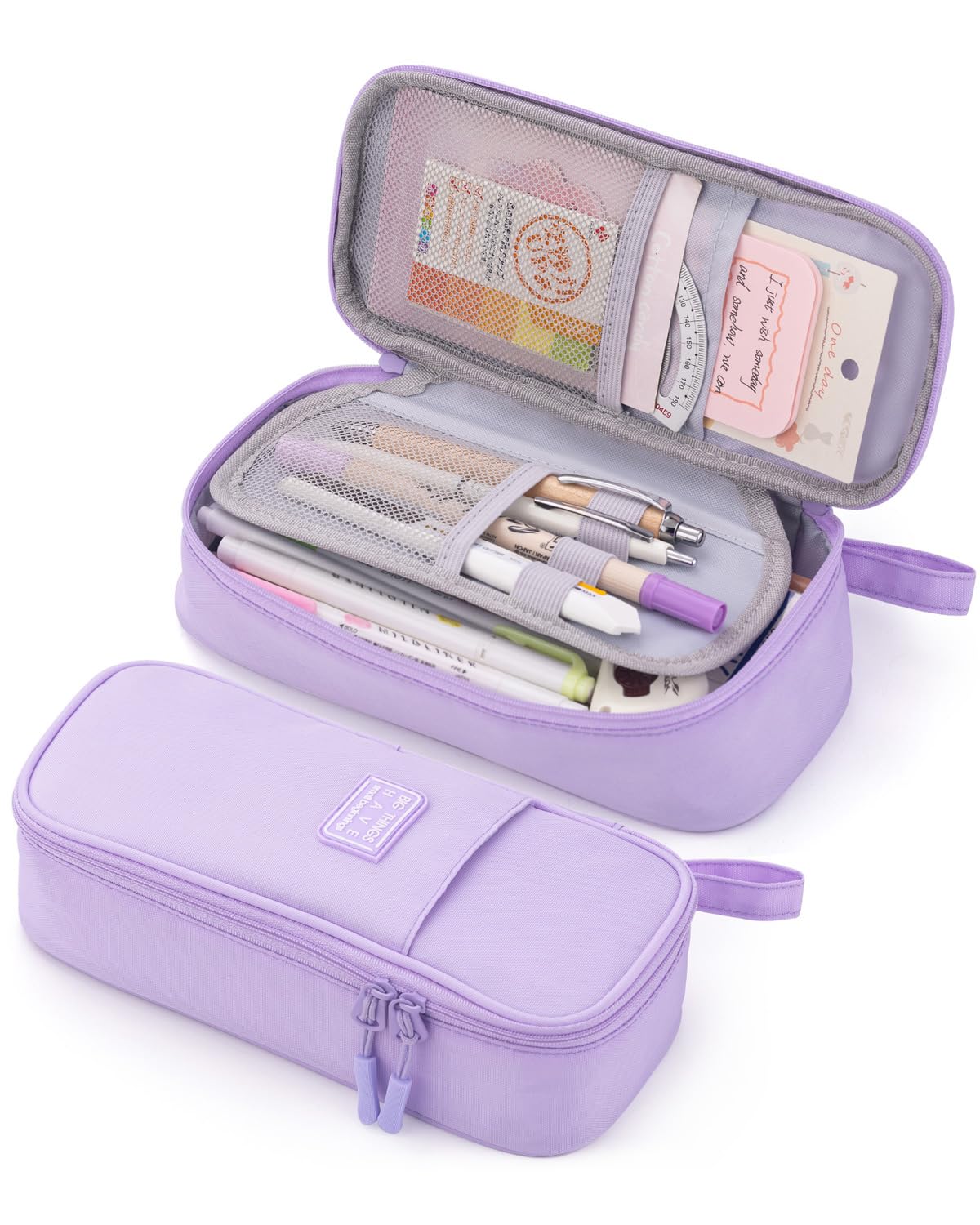 CICIMELON Durable Pen Pencil Case Big Storage Pen Pouch Bag for School Supplies Office College Teen Girls Adults, Purple